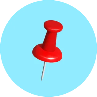 Red thumb tack.
